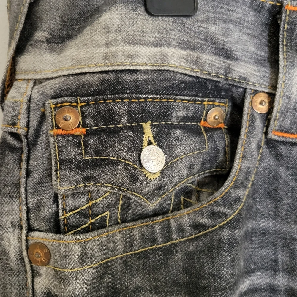 True Religion World Tour Men's Straight W/ Flaps Redtide Jeans - Size (30)